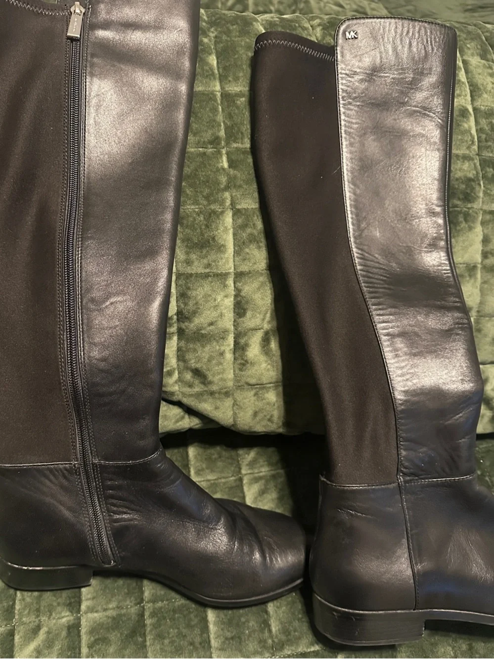 Michael Kors Black Leather & Stretch Over-the-Knee Boots